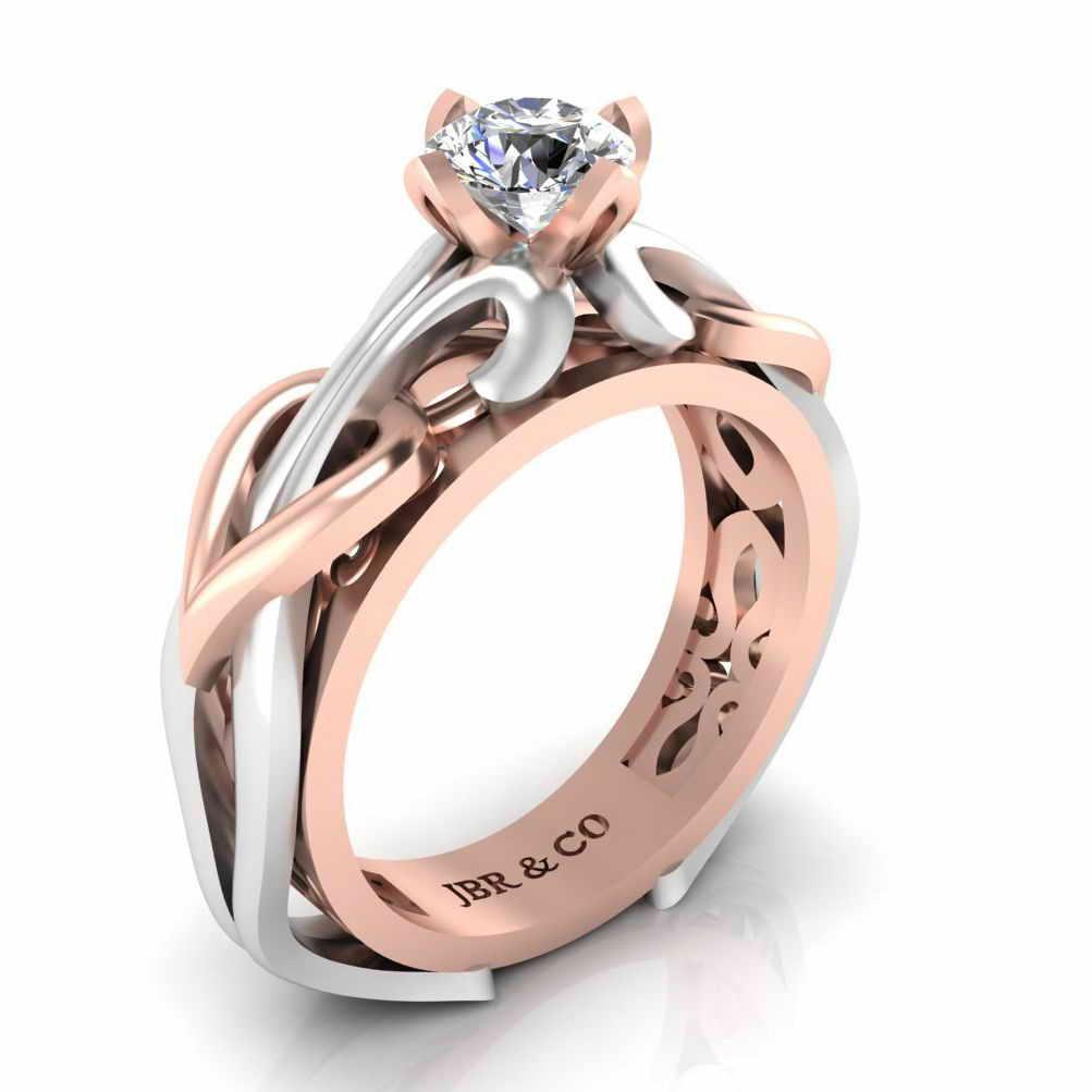 JBR Unique Entwined Design Sterling Silver Solitaire Ring - JBR Jeweler