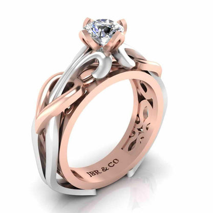 JBR Unique Entwined Design Sterling Silver Solitaire Ring - JBR Jeweler