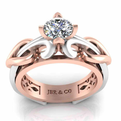 JBR Unique Entwined Design Sterling Silver Solitaire Ring - JBR Jeweler