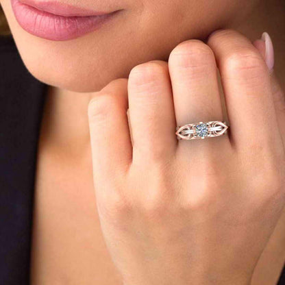 JBR Unique Entwined Design Sterling Silver Solitaire Ring - JBR Jeweler