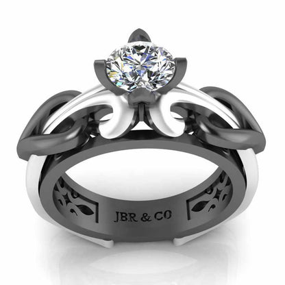 JBR Unique Entwined Design Sterling Silver Solitaire Ring - JBR Jeweler