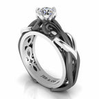 JBR Unique Entwined Design Sterling Silver Solitaire Ring - JBR Jeweler