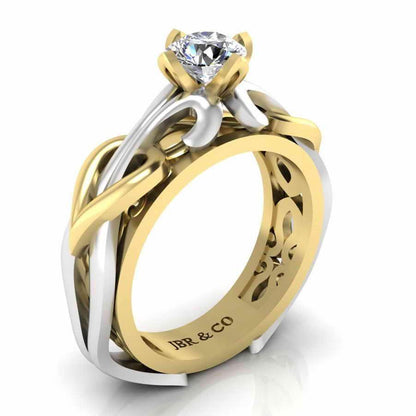 JBR Unique Entwined Design Sterling Silver Solitaire Ring - JBR Jeweler