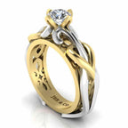 JBR Unique Entwined Design Sterling Silver Solitaire Ring - JBR Jeweler