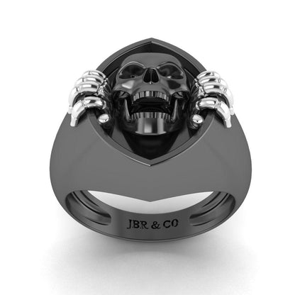 JBR Unisex Skull and Bone Sterling Silver Ring - JBR Jeweler