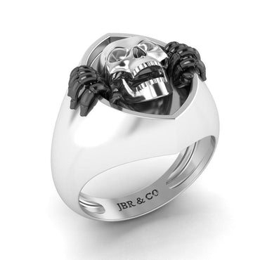 JBR Unisex Skull and Bone Sterling Silver Ring - JBR Jeweler