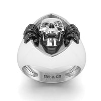 JBR Unisex Skull and Bone Sterling Silver Ring - JBR Jeweler