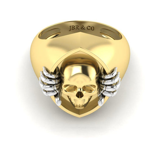 JBR Unisex Skull and Bone Sterling Silver Ring - JBR Jeweler