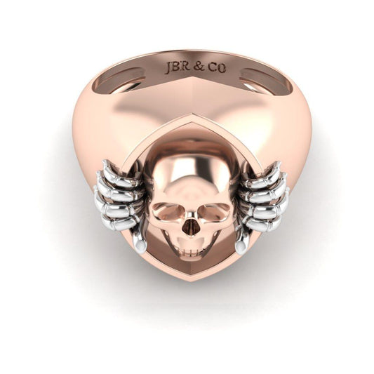 JBR Unisex Skull and Bone Sterling Silver Ring - JBR Jeweler