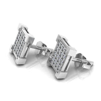 JBR V Prong Round Cut Hip Hop Iced Out Sterling Silver Stud Earrings For Mens and Women - JBR Jeweler