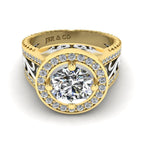 JBR Victorian Nature Inspired Style Halo Sterling Silver Ring - JBR Jeweler