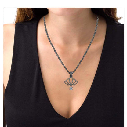 JBR Vintage Crown Sterling Silver Necklace - JBR Jeweler