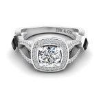 JBR Vintage Halo Round Cut Sterling Silver Wedding Ring - JBR Jeweler
