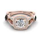 JBR Vintage Halo Round Cut Sterling Silver Wedding Ring - JBR Jeweler