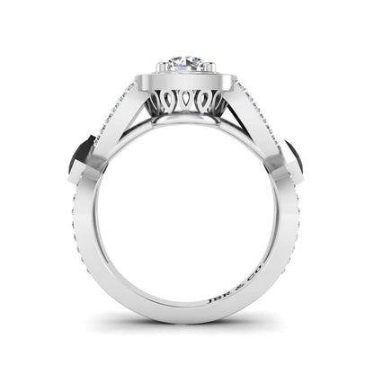 JBR Vintage Halo Round Cut Sterling Silver Wedding Ring - JBR Jeweler