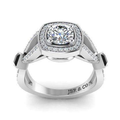 JBR Vintage Halo Round Cut Sterling Silver Wedding Ring - JBR Jeweler