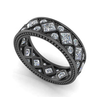 JBR Vintage Milgrain Pave Set Sterling Silver Wedding Band - JBR Jeweler