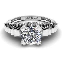 JBR Vintage Solitaire Engagement Ring In Sterling Silver - JBR Jeweler