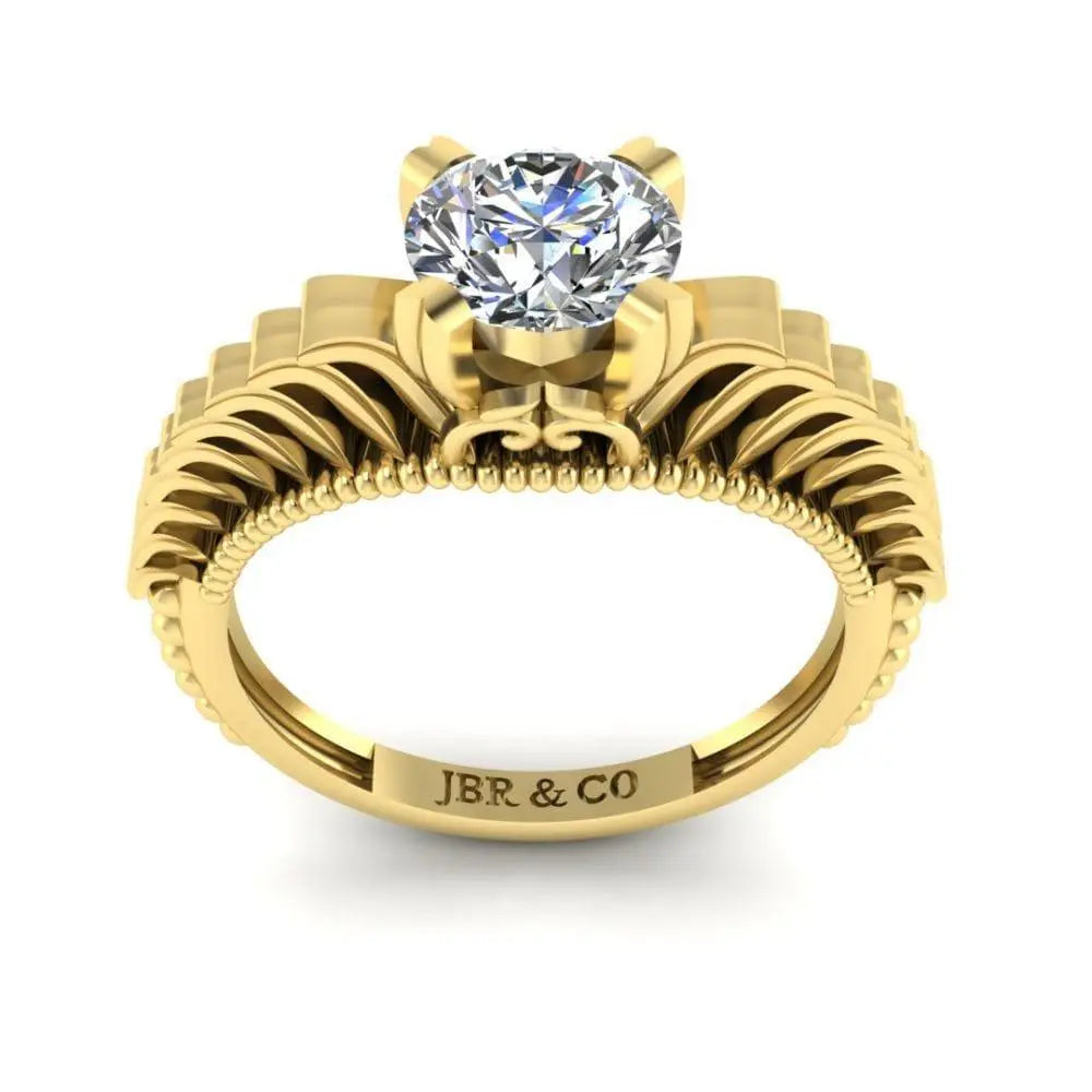 JBR Vintage Solitaire Engagement Ring In Sterling Silver - JBR Jeweler