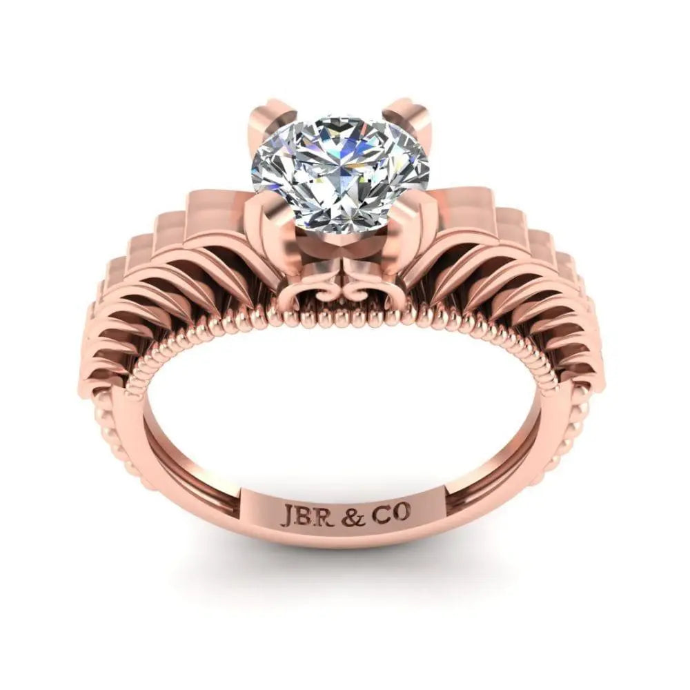 JBR Vintage Solitaire Engagement Ring In Sterling Silver - JBR Jeweler