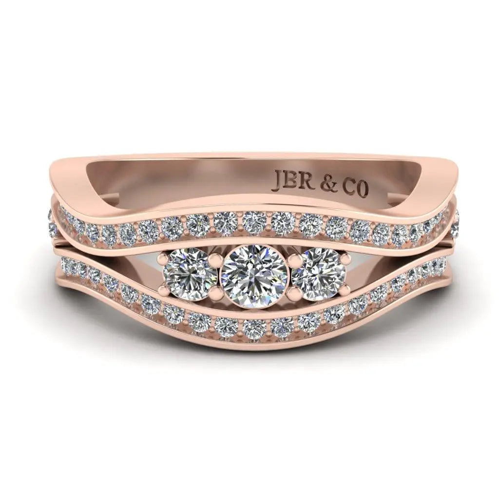 JBR Waves Energy Round Cut Sterling Silver Wedding Band - JBR Jeweler