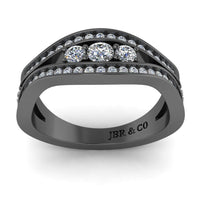 JBR Waves Energy Round Cut Sterling Silver Wedding Band - JBR Jeweler