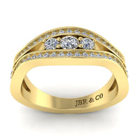 JBR Waves Energy Round Cut Sterling Silver Wedding Band - JBR Jeweler
