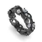 JBR Weaving Leaves Round Cut Eternity Band - JBR Jeweler