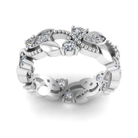 JBR Weaving Leaves Round Cut Eternity Band - JBR Jeweler