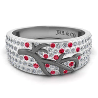 JBR Wide Shank Branch Sterling Silver Women's Band - JBR Jeweler