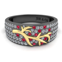 JBR Wide Shank Branch Sterling Silver Women's Band - JBR Jeweler