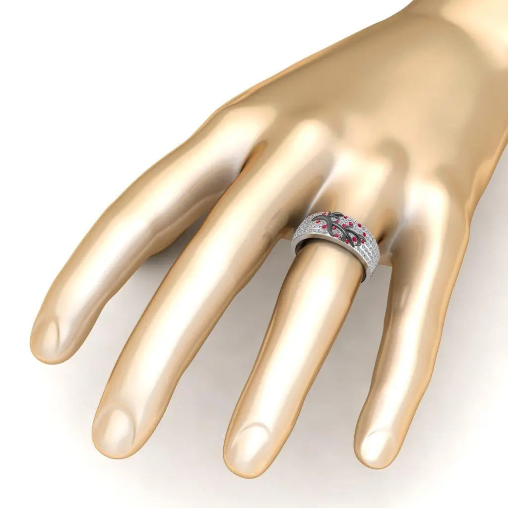 JBR Wide Shank Branch Sterling Silver Women's Band - JBR Jeweler