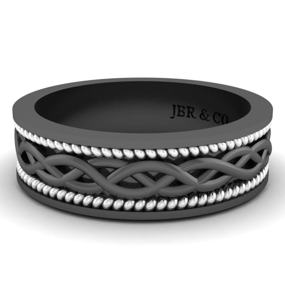 JBR Woven Two Tone Sterling Silver Stackable Band - JBR Jeweler