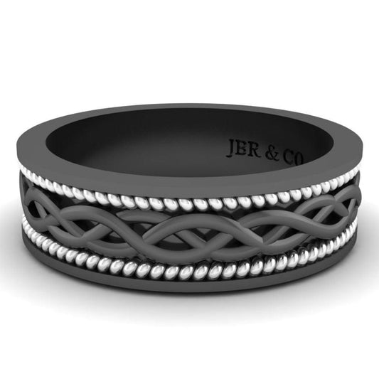 JBR Woven Two Tone Sterling Silver Stackable Band - JBR Jeweler