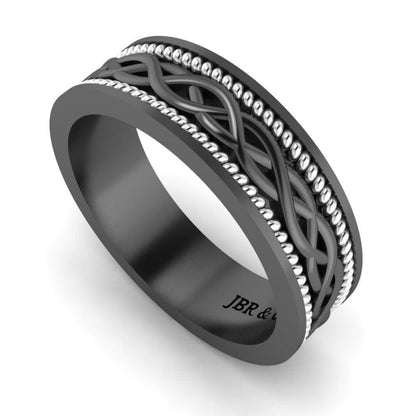 JBR Woven Two Tone Sterling Silver Stackable Band - JBR Jeweler