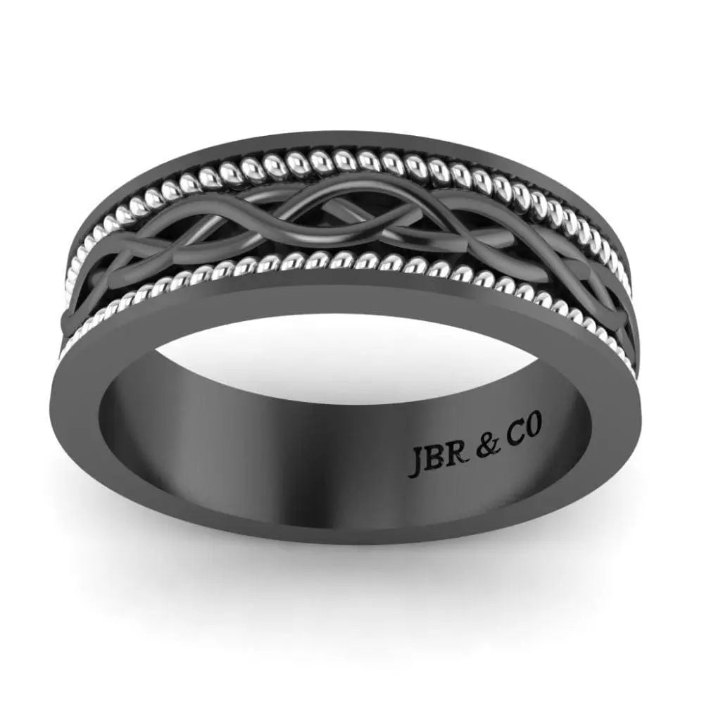 JBR Woven Two Tone Sterling Silver Stackable Band - JBR Jeweler
