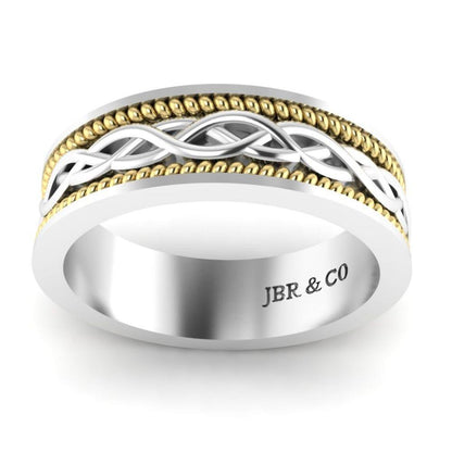 JBR Woven Two Tone Sterling Silver Stackable Band - JBR Jeweler