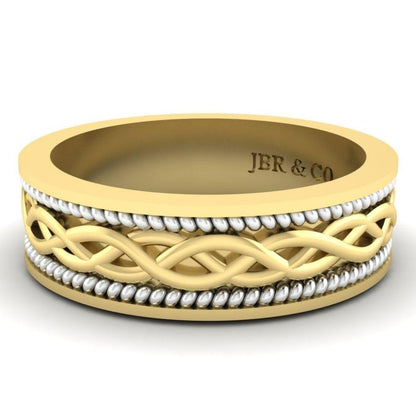 JBR Woven Two Tone Sterling Silver Stackable Band - JBR Jeweler