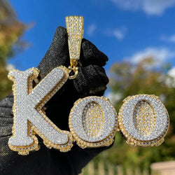 KOO Custom Letter Moissanite Hip Hop Charm Pendant Iced Out Moissanite Pendant - JBR Jeweler