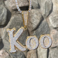 KOO Custom Letter Moissanite Hip Hop Charm Pendant Iced Out Moissanite Pendant - JBR Jeweler