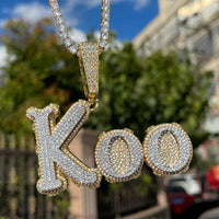 KOO Custom Letter Moissanite Hip Hop Charm Pendant Iced Out Moissanite Pendant - JBR Jeweler