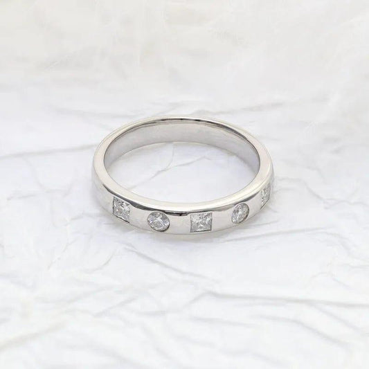 Lab Grown-CVD Diamond Bezel Set Wedding Ring Stacking Band - JBR Jeweler