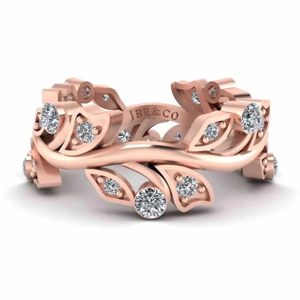Leaf Design Round Cut Stackable Ring For Women – JBR Jeweler