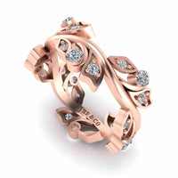 Leaf Design Round Cut Stackable Ring For Women - JBR Jeweler