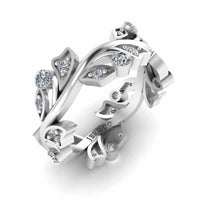 Leaf Design Round Cut Stackable Ring For Women - JBR Jeweler