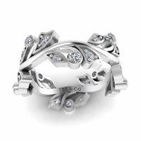 Leaf Design Round Cut Stackable Ring For Women - JBR Jeweler