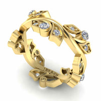 Leaf Design Round Cut Stackable Ring For Women - JBR Jeweler