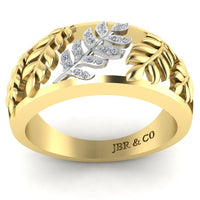 Leaf Pattern Round Cut S925 Wedding Ring - JBR Jeweler