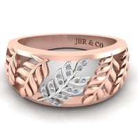 Leaf Pattern Round Cut S925 Wedding Ring - JBR Jeweler