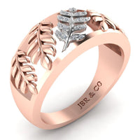 Leaf Pattern Round Cut S925 Wedding Ring - JBR Jeweler